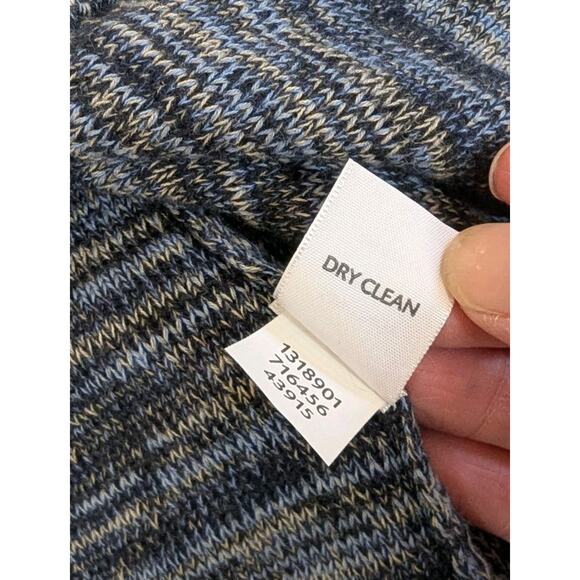 J.Jill Linen Cotton Tunic Sweater Dress 3/4 Sleeve Slits Heather Blue Size Large - Picture 11 of 11